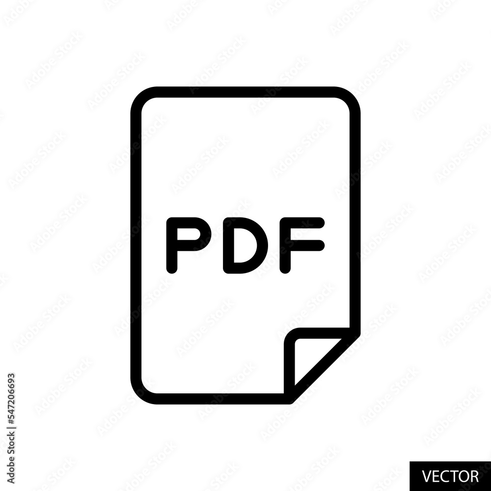Poster pdf file document vector icon in line style design for website, app, ui, isolated on white backgroun