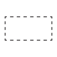 Rectangle shape dashed icon vector symbol for creative graphic design ui element in a pictogram illustration