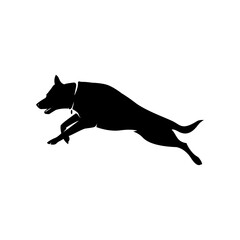 K-9 dog jumping running silhouette graphic