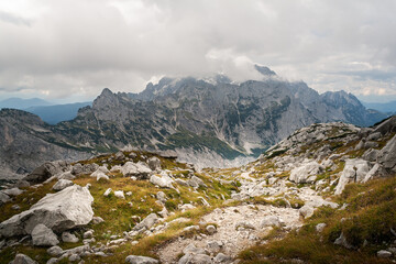 landscape in the mountains, the Dachstein Mountains in the Alps in Austria