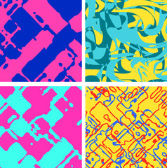 Simple background set collection of pop Art patterns