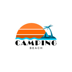 Camping beach logo