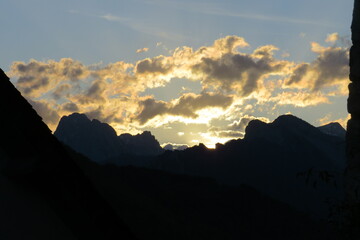 sunset in the mountains
