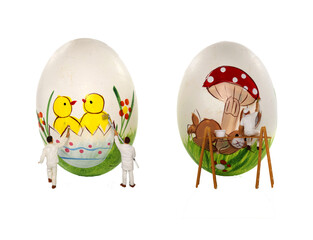 prepare for easter, painting the eggs