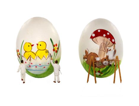 prepare for easter, painting the eggs