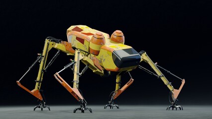 Spider  transport robot . 3d rendering . model blender
