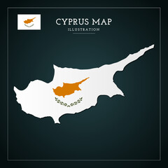 Cyprus Map Flag Vector Illustration