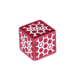 red wooden dice on white background