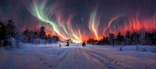 Foto auf Alu-Dibond aurora borealis in lapland  © Kyri
