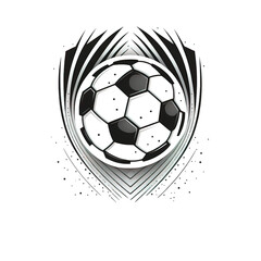 Football flat icon, soccer ball, shield with stars and laurel wreath. Sport games. Vector illustration, isolate. Logo Football sport team club league logo with soccer football on white background