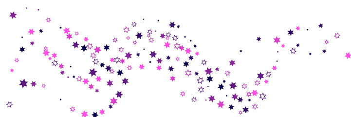 Falling confetti stars. Blue and pink stars on a white background. Festive background. Abstract texture on a white background. Design element. Vector illustration, eps 10.