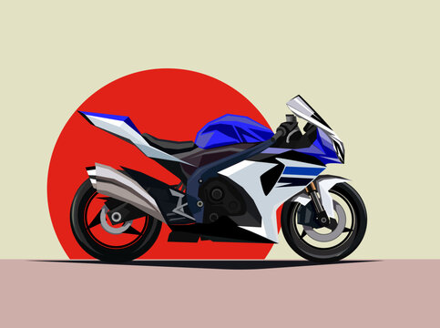 Fast Extreme Sport Bike Vector Eps10 Illustration Icon