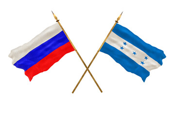 Background for designers. National Day. 3D model National flags  of Russia and Honduras