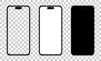  Mobile Phone mockup. Smartphone screen white black and transparent. Smartphone mockup collection. New iPhone 14 Pro mockup. iPhone 14