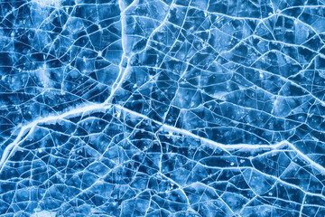 view of frozen lake. Ice from drone view. Background texture concept.