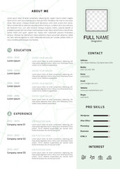Professional clean and modern resume or cv template