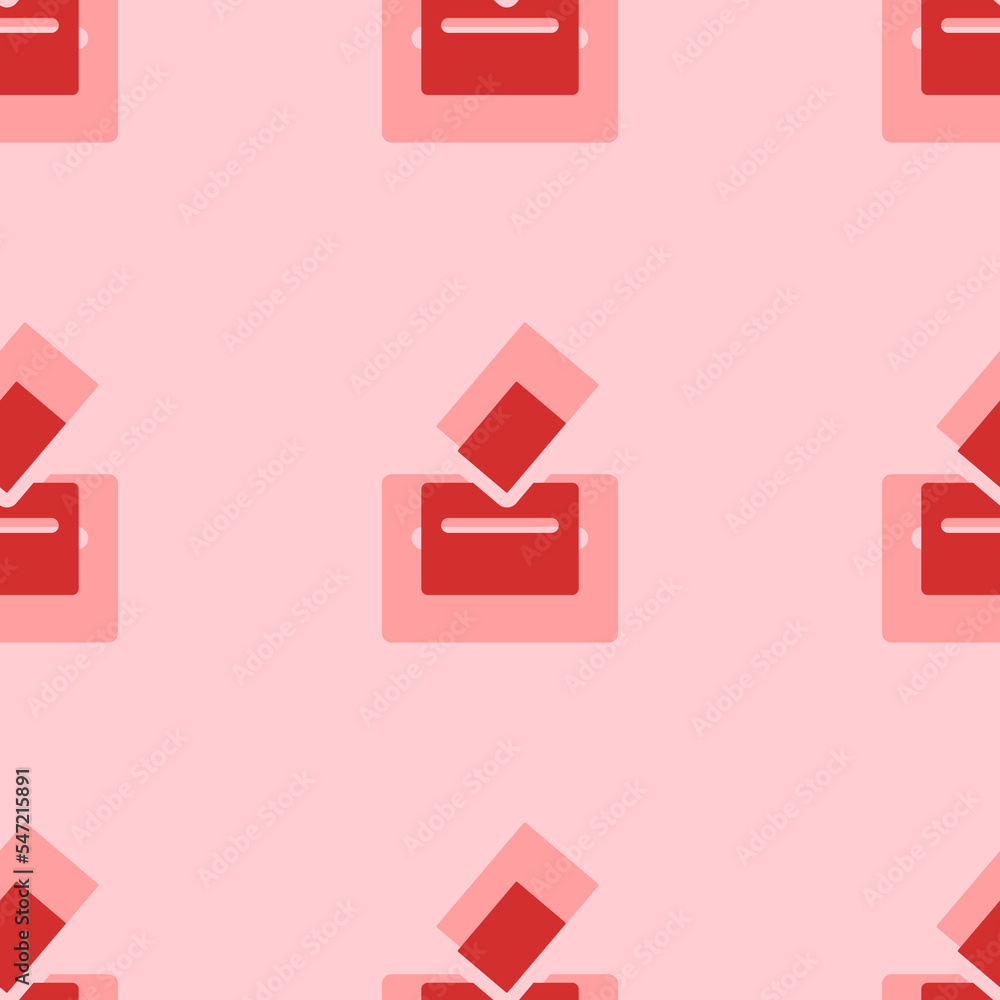 Poster seamless pattern of large isolated red vote symbols. the elements are evenly spaced. vector illustra
