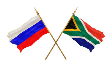 Background for designers. National Day. 3D model National flags  of Russia and South Africa