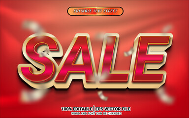 Sale 3d red text effect editable template design