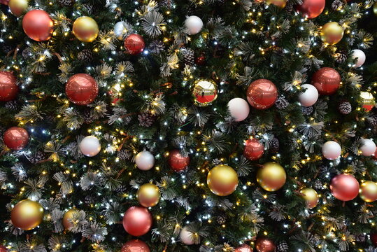 Boules de Noël colorées et Led lumineux