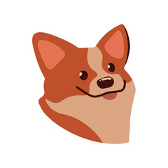Vector image of a corgi. Logo. Vinyl and textile print. White background.