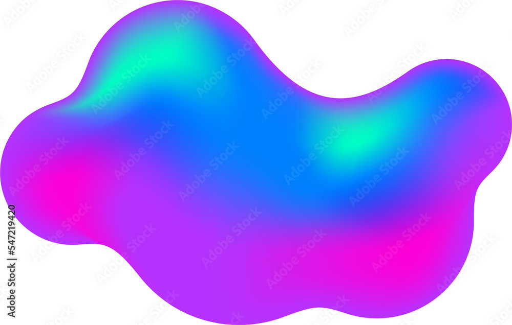 Poster gradient blob shape. abstract organic random form. liquid fluid background. amoeba bubble and splash