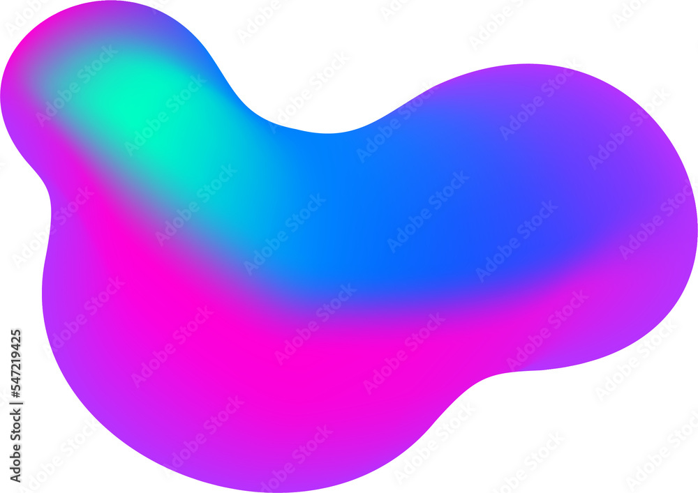 Poster gradient blob shape. abstract organic random form. liquid fluid background. amoeba bubble and splash