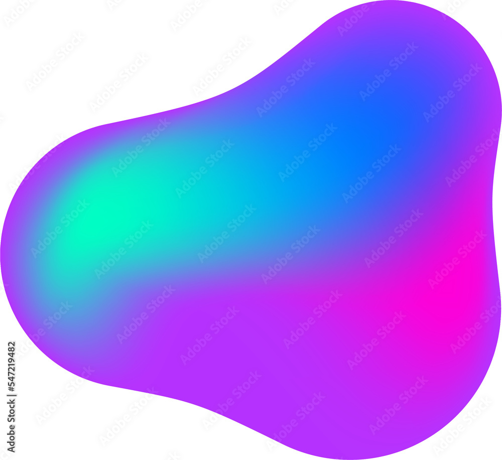 Poster gradient blob shape. abstract organic random form. liquid fluid background. amoeba bubble and splash