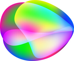 Liquid gradient shape. Fluid abstract color background. Holographic organic 3D design. Neon futuristic element. Blend bubble.
