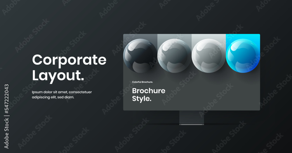 Wall mural Colorful computer monitor mockup web banner concept. Amazing website screen design vector layout.