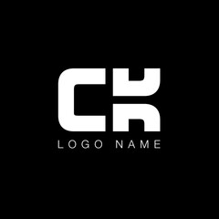 CK letter business logo in black and white color 