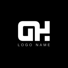 Obraz premium GH letter business logo in black and white color 