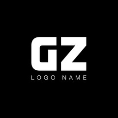 GZ letter business logo in black and white color 