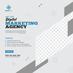 Digital business marketing agency and corporate instagram post banner or social media post template