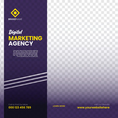 Digital business marketing agency and corporate instagram post banner or social media post template