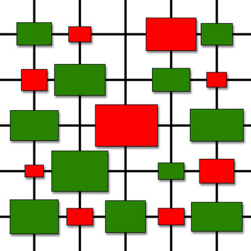 Mid Century Christmas Mondrian In Holiday Colors