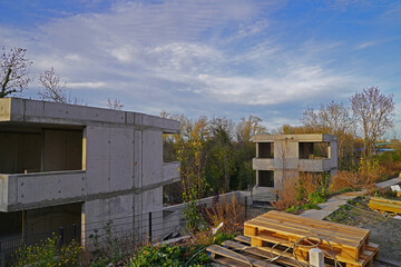 Housing construction on a building site Halle an der Saale