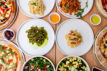 set of food fettuccini