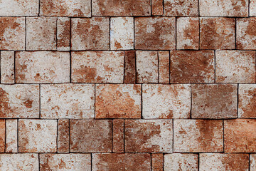 Vertical shot of old dirty brick wall seamless textile pattern 3d illustrated
