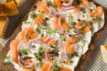 Homemade Cream Cheese Lox Bagel Board