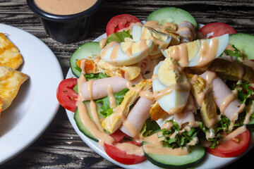 salad with tortilla