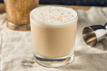 Homemade Boozy Brandy Milk Punch Cocktail