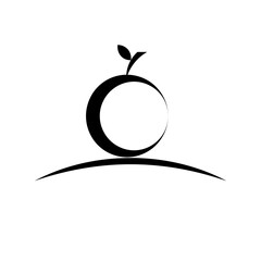Black apple isolated on white background