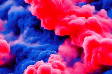 Obraz premium vertical shot of Scary red, blue smokes seamless textile pattern 3d illustrated