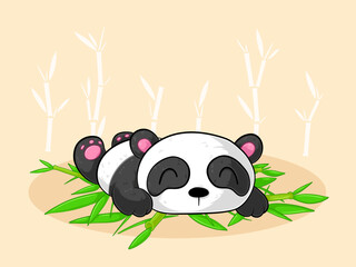 Schlafender Comic Panda