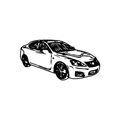 Obraz premium black and white drawings sketches of cars with transparent backgrounds