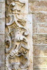 Medieval stone architecture feature in Valencia, Spain