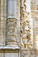 Medieval stone architecture feature in Valencia, Spain