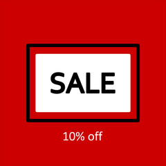 Sale banner. Black text on a white background. Sale offer price sign. Discount text. Vector illustration