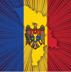 Moldova Independence Day Map Design